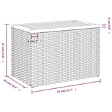 Garden Side Tables 2pcs Black 55x34x37cm Poly Rattan Solid Wood 365980