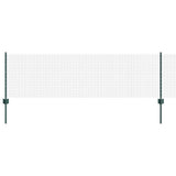 Welded Wire Fence with Posts 25 x 0.6 m PVC-Coated Steel Green 3336472