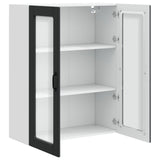Wall Glass Cabinet PORTO Black 80 x 31 x 100 cm Engineered Wood 885506