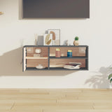Wall Cabinet Grey 80x30x30 cm Solid Wood Pine 818389