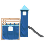 Bunk Bed without Mattress with Slide and Curtains Blue 90x200 cm 3284189