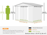 7 x 4ft Garden Shed, Easy to Assemble, Upgraded Galvanised Steel Frame with Foundation Kit, Double T3398P324023