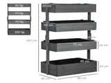 Four-Tier Basket Wooden Plant Stand - Grey T3398P315454