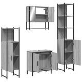 4 Piece Bathroom Furniture Set Grey Sonoma Engineered Wood 3214713