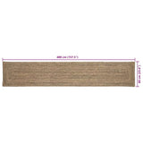 Area Rugs Natural and Black 60 x 400 cm Jute 42010491