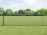 Welded Wire Fence with Posts 50 x 1.2 m PVC-Coated Steel Green 3336518
