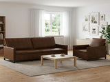 Sofa Set 2 pcs Brown Faux Suede Fabric 3433126