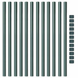 Fence Posts 12 pcs Green 120 cm Powder-coated steel 42012732