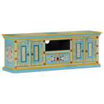 TV Cabinet Blue 110x30x40 cm Solid Wood Mango 353908