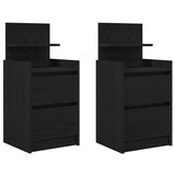Bedside Cabinets with 2 Drawers 2 pcs Black 38x34x80 cm 861358