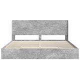 Bed Frame with Storage and Headboard Concrete Grey 200 x 200 cm 3413998