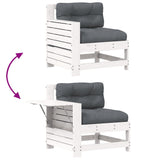 Garden Armrest Sofa with Cushion White Solid Wood Pine 844915
