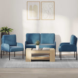 Sofa Sets with Cushion 3 pcs Blue 115 x 56 x 80 cm Plywood 3406216