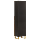 Bathroom Cabinet Brown and Black 38x33.5x160 cm Solid Wood Mango 356805