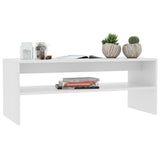 800126 Coffee Table White 100x40x40 cm Engineered Wood
