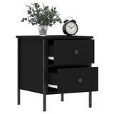 ZNTS Bedside Cabinet Black 40x42x50 cm Engineered Wood 825983