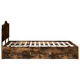 Bed Frame with Drawer Smoked Oak 140 x 200 cm Engineer Wood 3413412