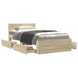 Bed Frame with Headboard Sonoma Oak 80 x 200 cm Engineered Wood 3429678