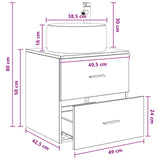 Wall-Mounted Sink Vanity White 49.5 x 44.5 x 66 cm 890310