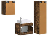 Bathroom Furniture Set 3 pcs Smoked Oak 33 x 34.5 x 160 cm 3406078