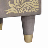 Highboard Grey and Gold 40 x 33 x 110 cm Solid Mango Wood 4018801
