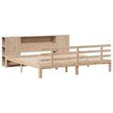 Bookcase Bed without Mattress 180x200 cm Super King Solid Wood Pine 3322716