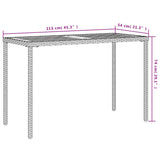 Garden Table with Acacia Wood Top Beige 115x54x74 cm Poly Rattan 365078