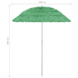 Hawaii Beach Parasol Green Polyester Medium Tiltable 314697