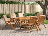 7-Piece Garden Dining Set Natural Solid Acacia Wood 3434562
