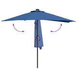 Garden Parasol 294 x 150 x 224 cm Polyester and Steel Azurblau 42003274