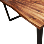 ZNTS Dining Table with Live Edge 140x80x75 cm Solid Wood Acacia 353289