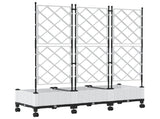 Garden Planter with Trellis&Wheels 3 pcs White PP 3423075