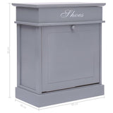 Shoe Cabinet Grey 50x28x58 cm Paulownia Wood 284084