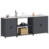 Kitchen Storage Set HATTEM 3 pcs Anthracite Cold-rolled Steel 3392675
