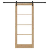 Sliding Door Natural and Black 86 x 211 cm 3332397