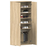 Shoe Cabinet with Door Brown 80 x 39 x 180 cm Engineered wood 3333868