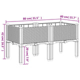 Garden Planter with Legs Brown 80x40x42 cm PP 367895
