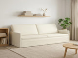 3 Seater Sofa Cream 190 x 81 x 82 cm Corduroy Fabric 42041135