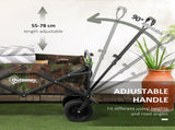 95L Folding Steel Frame Garden Trolley, with Handle - Multicolour T3398P377575