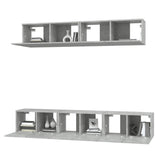 5 Piece TV Cabinet Set Concrete Grey Engineered Wood 3114425