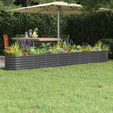 Garden Raised Bed Galvanised Steel 332x40x36 cm Anthracite 318886