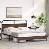 Bed Frame without Mattress 150x200 cm Brown Oak Engineered Wood 4100484