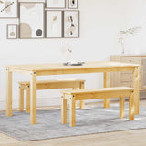 ZNTS 3 Piece Dining Set Panama Solid Wood Pine 3345182