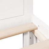 Bed Frame without Mattress with Headboard White 140x200 cm Solid Wood Pine 3308766