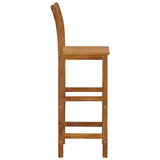 Bar Stool Set of 4 Natural wood Solid acacia wood Standard 310286