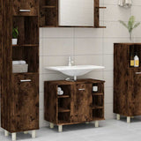 Bathroom Cabinet Smoked Oak 60x32x53.5 cm Engineered Wood 826372