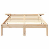 Bed Frame Natural 135 x 190 cm Solid Pine Wood 873196