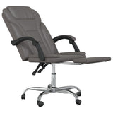Reclining Office Chair Grey Faux Leather 349812