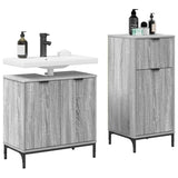 Bathroom Furniture Set with Drawer with Shelf 2 pcs Grey Sonoma 3393099