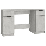 Desk with Side Cabinet Concrete Grey Engineered Wood 3115911